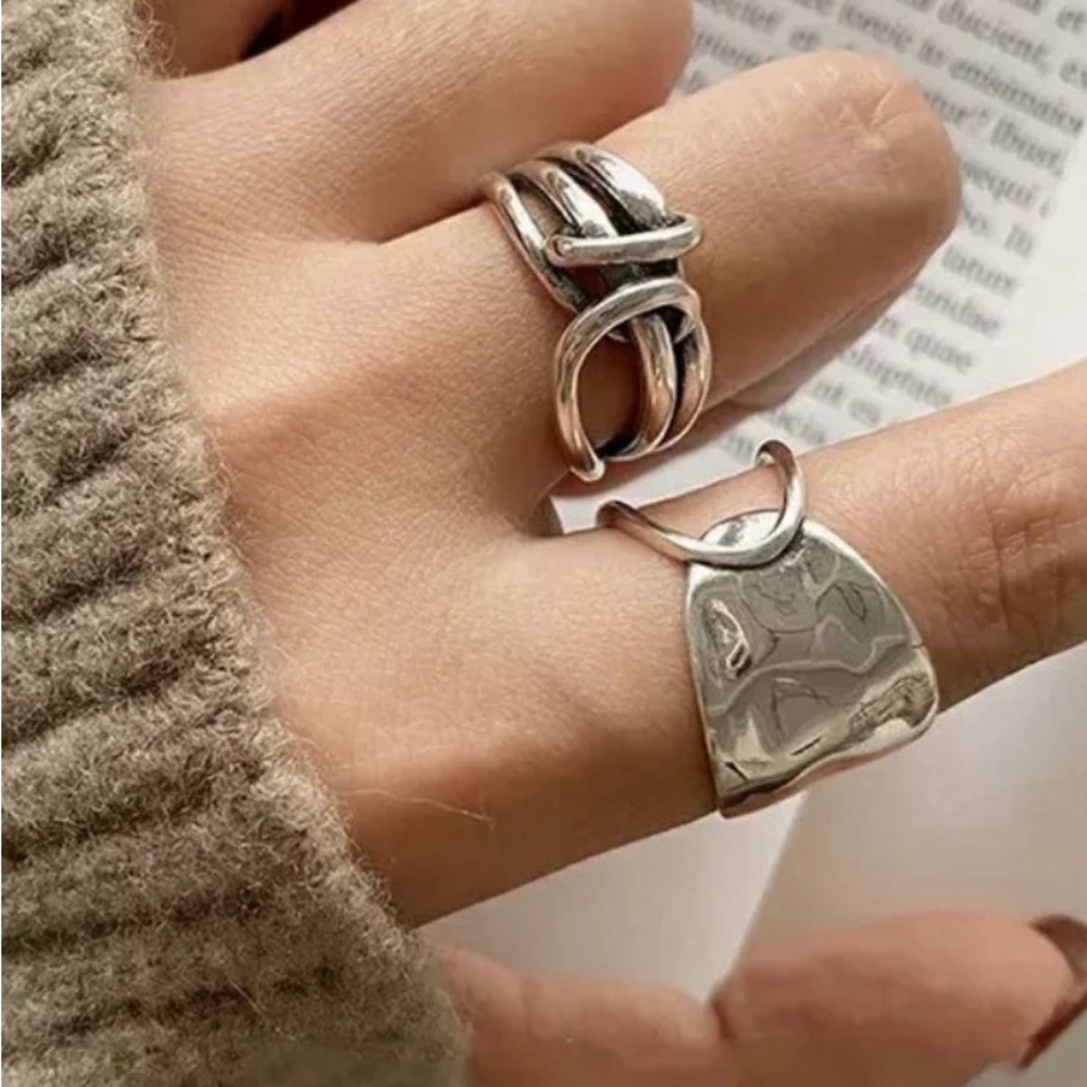 NEW Large Unisex 925 Sterling Silver Adjustable Open Design Ring